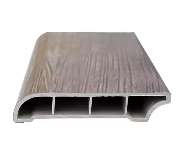 Skirting 60A profile, 60 mm tall, photographed on a white background