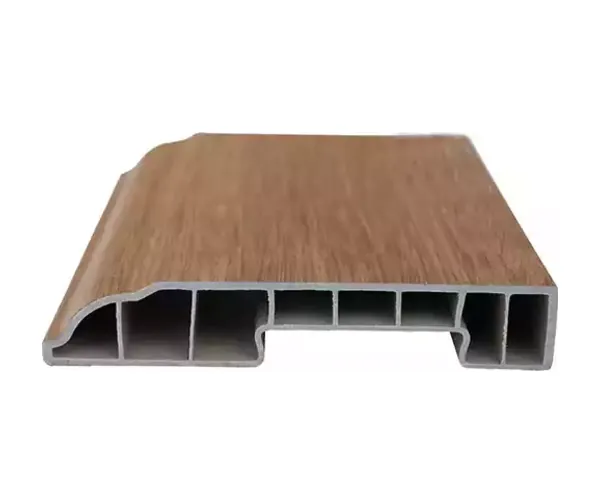 Skirting 80K profile, 80 mm tall, photographed on a white background